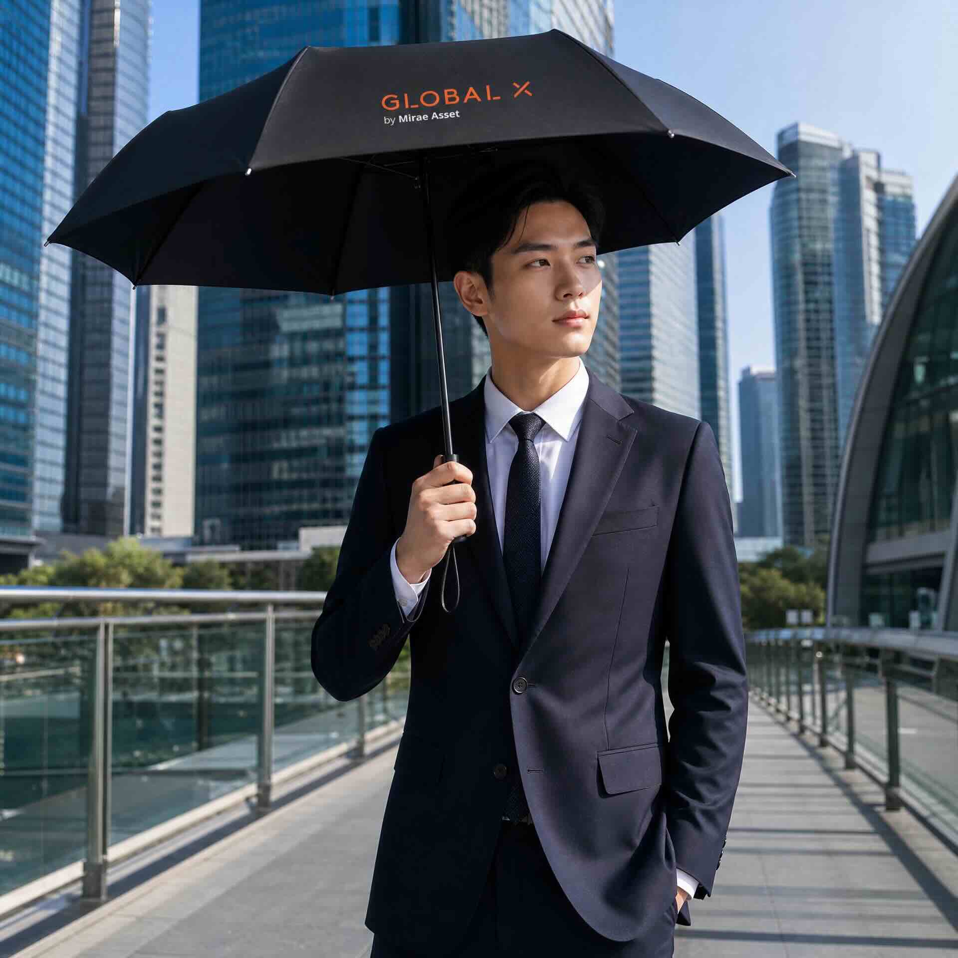 Global X ETFs 超薄摺疊傘：高端金融品牌資產