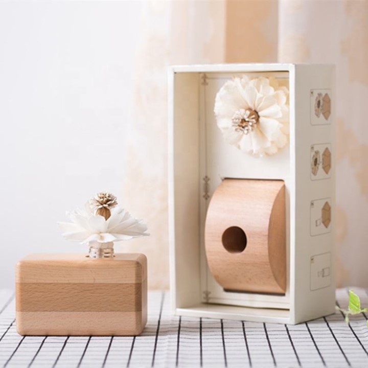 Custom Wooden Box Fireless Aroma 