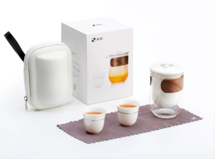 Wood Handle Teapot set with Portable Bag