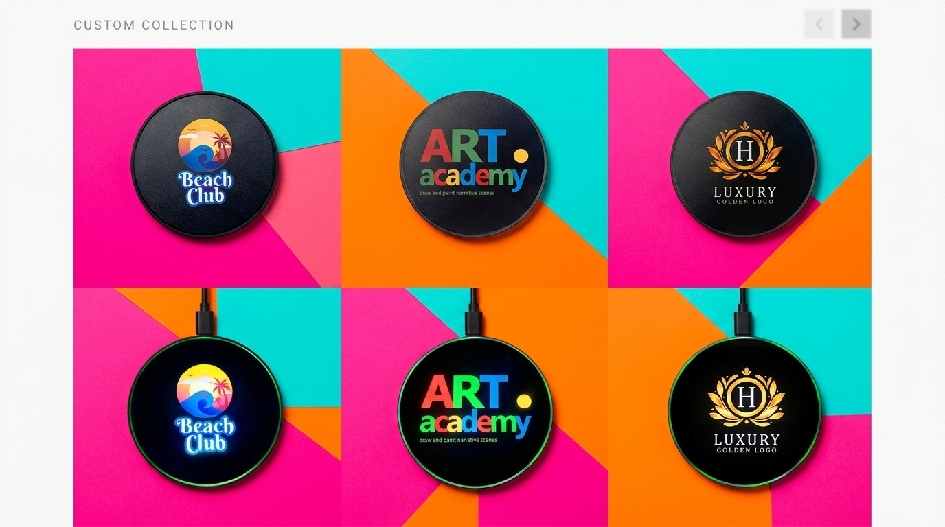 15W Colorful Light Up Logo Fast Wireless Charger-ESWL