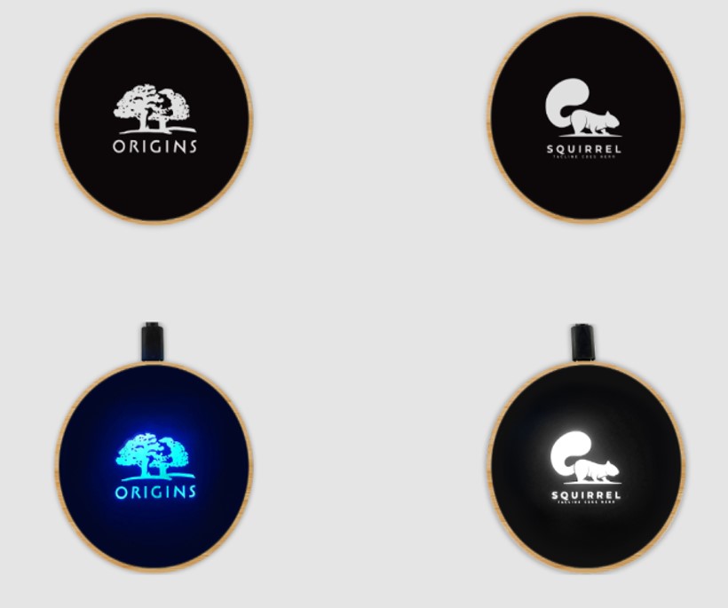 15W Light Up Logo Round Bamboo Fast Wireless Charger | Slim Eco-Friendly Corporate Gift