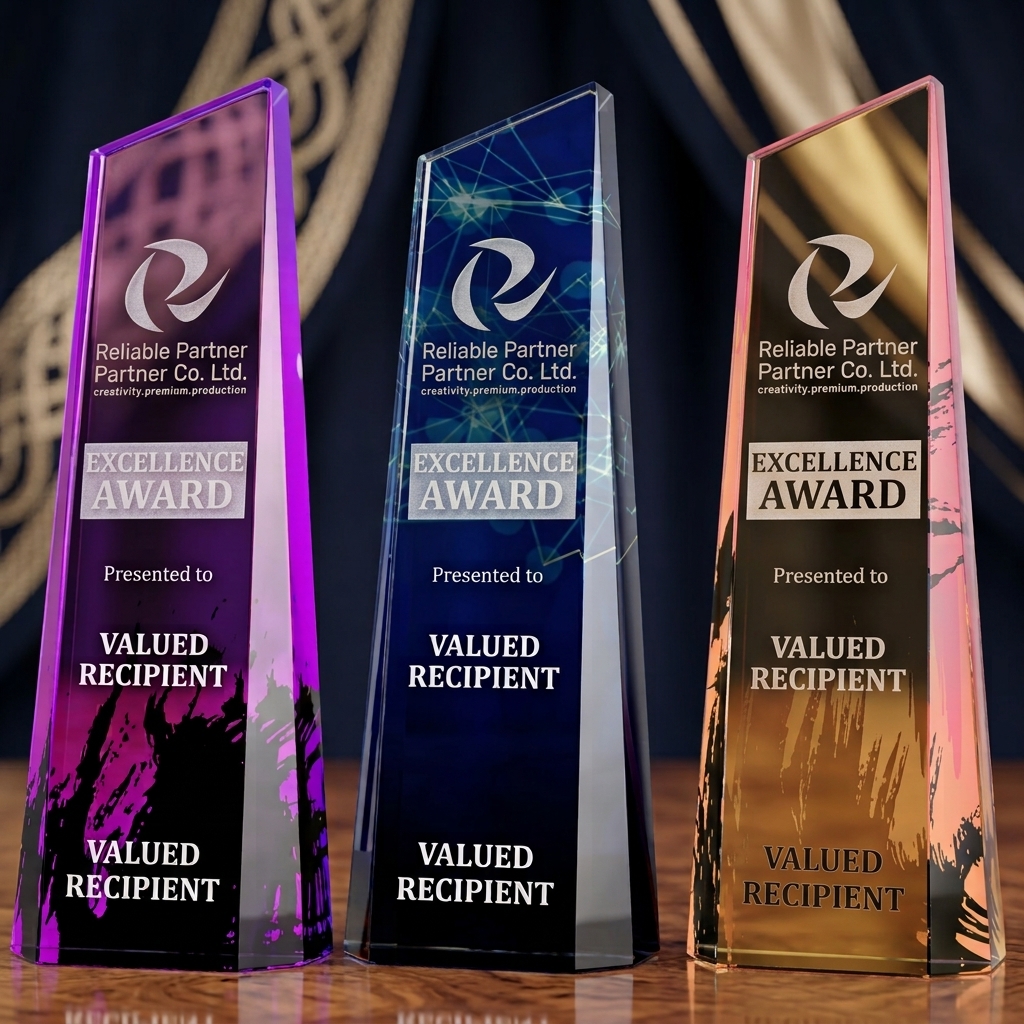 Custom Logo Crystal Trophy