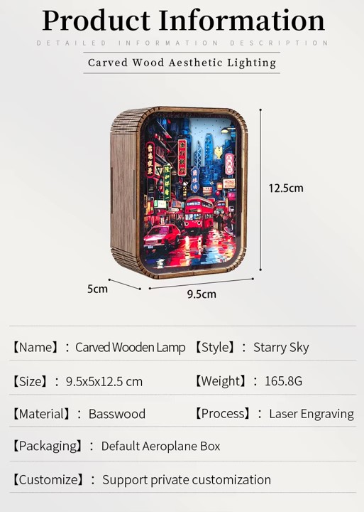 Wood Laser Cutting Table Night Lamp