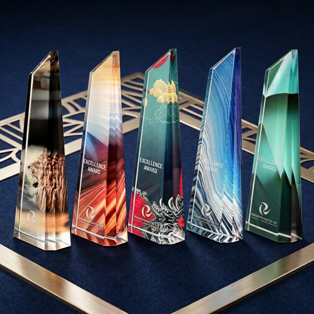 Custom Logo Crystal Trophy