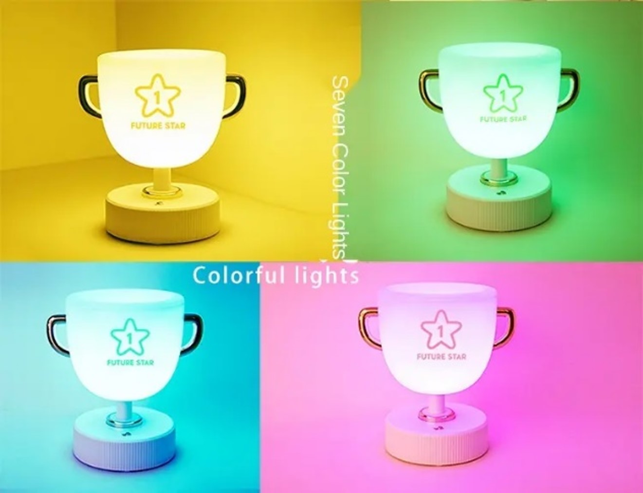 Multi-functional trophy pen container Night Light USB Rechargeable remote control colorful lights