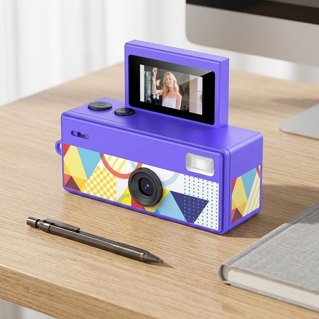 Flip-Screen Mini Camera (Custom Logo, 64G Option)
