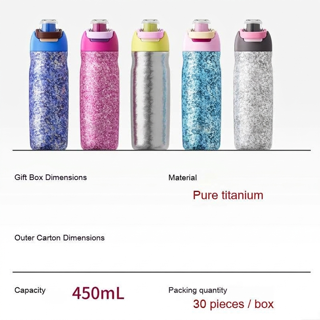Pure Titanium Travel Water Bottle — 450 ml