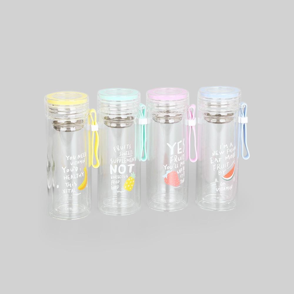 Double Wall Glass Bottles With A Tea Infuser