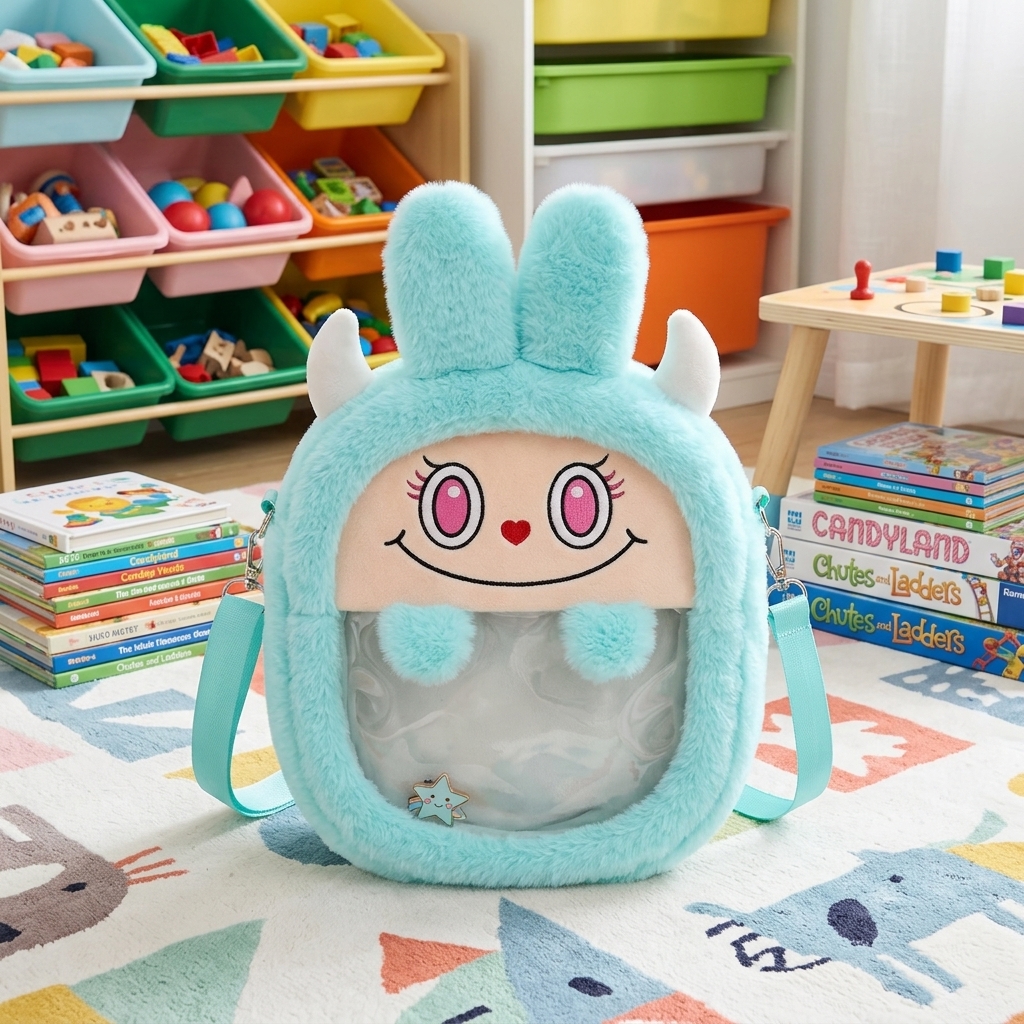 Custom Cartoon Plush Shoulder Bag & Mini Backpack with PP Cotton Filling