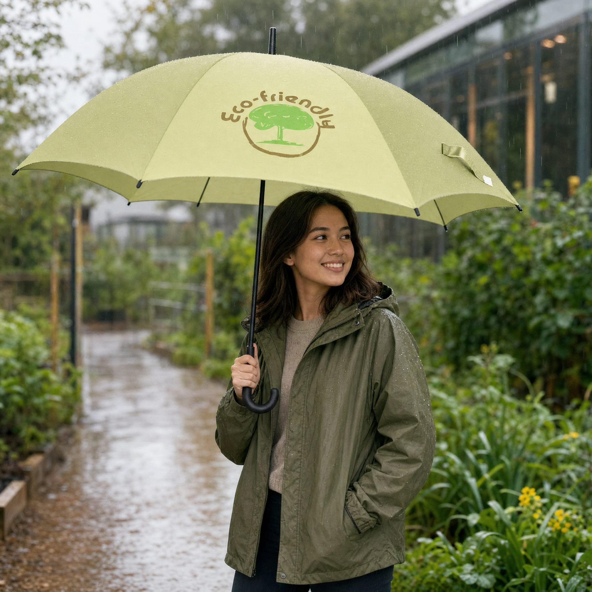 RPET Sustainable Straight Umbrella | 100% Recycled Polyester ESG Gift