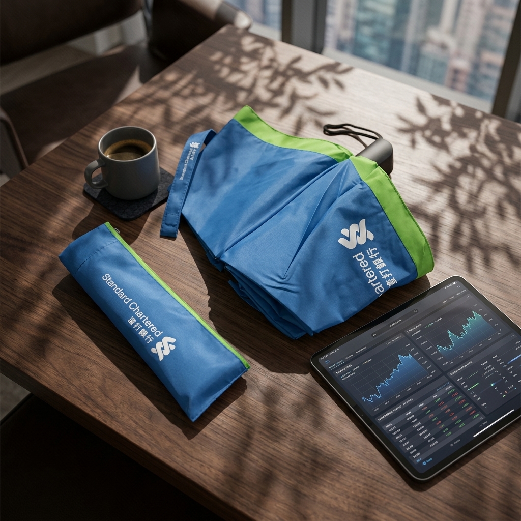 藍綠摺合雨傘 (渣打銀行 Standard Chartered 款)