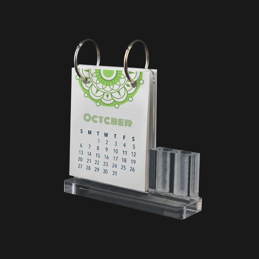 Acrylic Pen Holder with Calendar