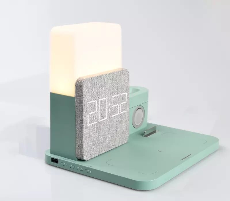 Wireless charger with led desk lamp time display