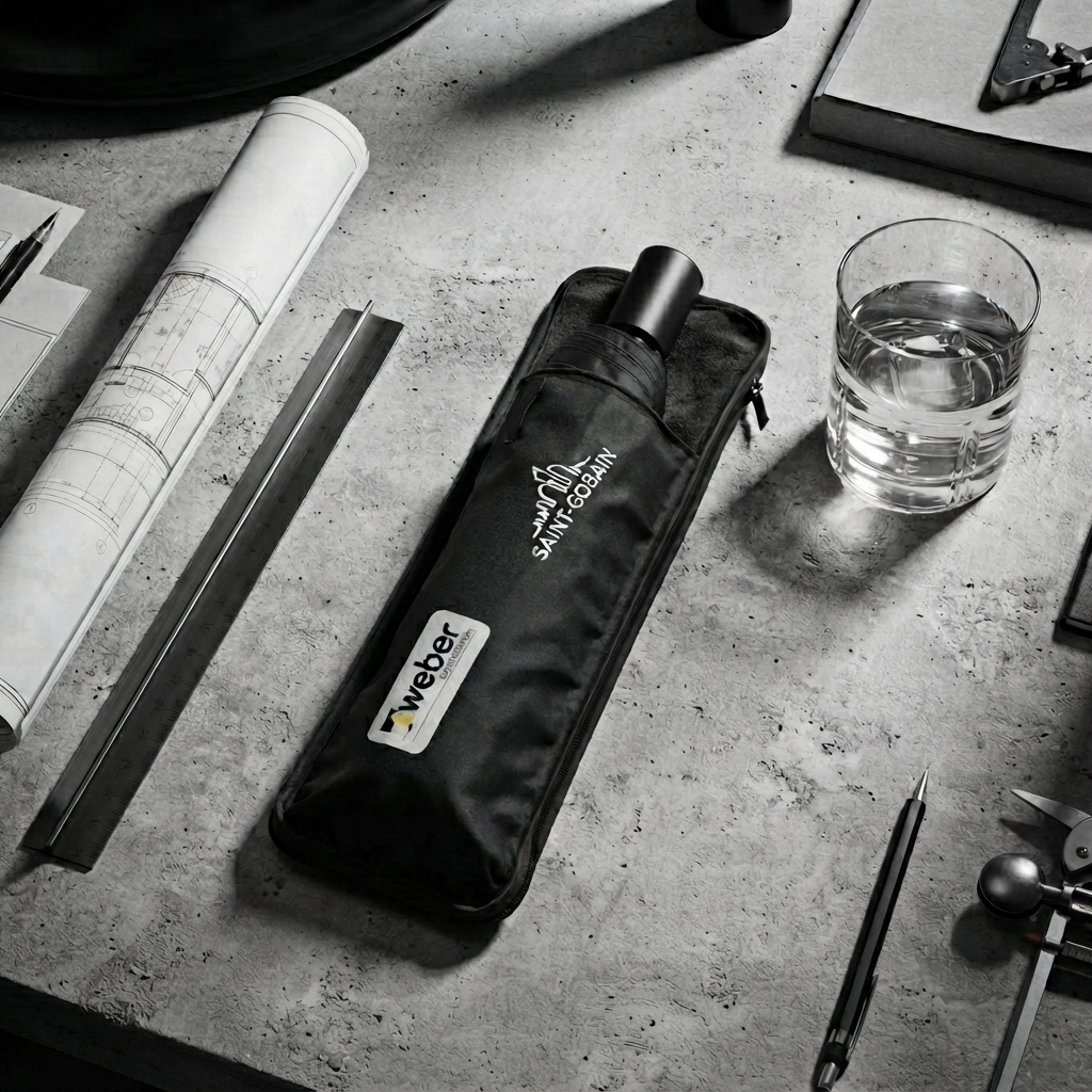 Saint-Gobain Weber Custom 3-Fold Umbrella: Industrial Branding Case