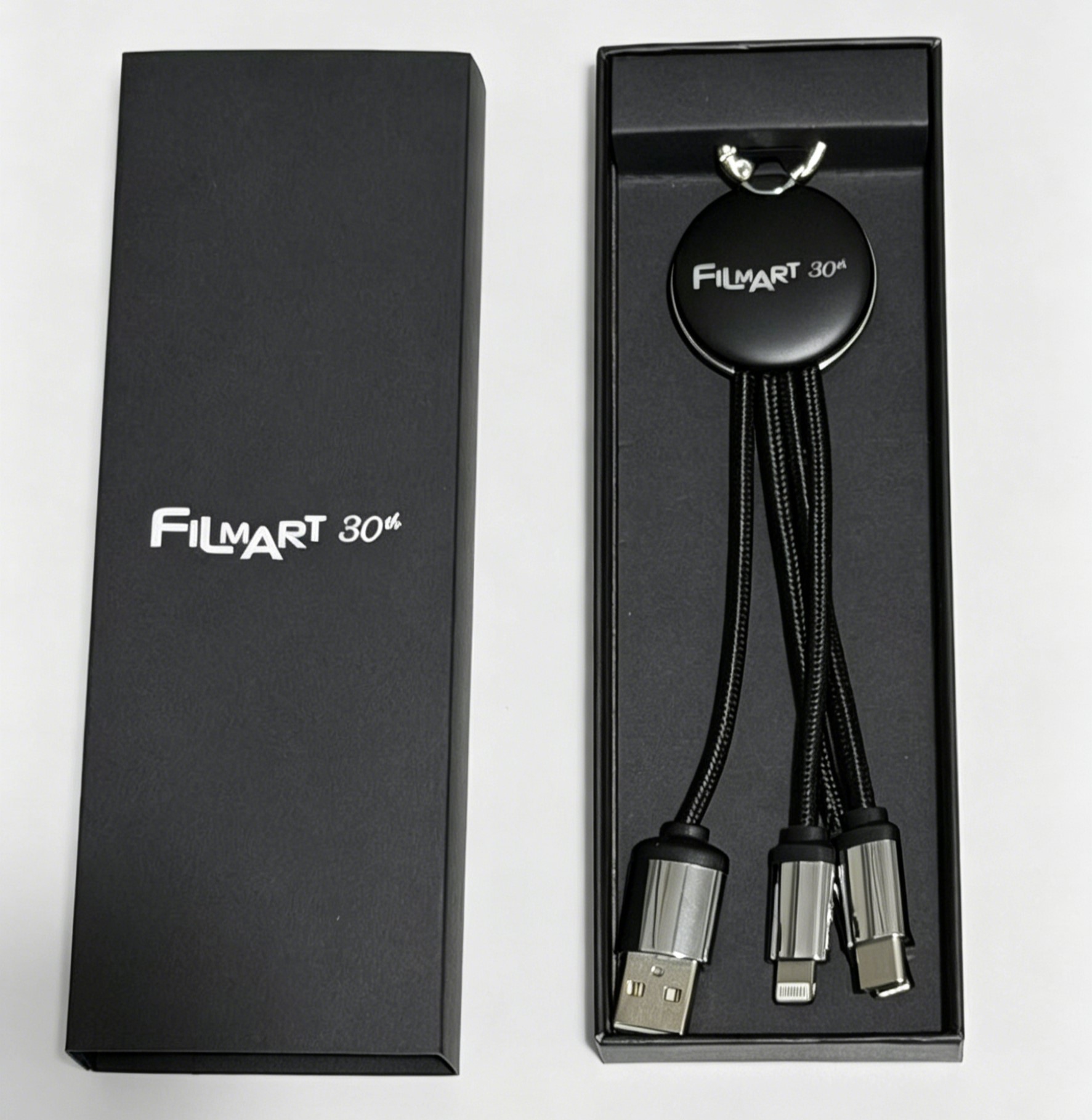 Light Up Logo 3 in 1 Charging Cables with packing box