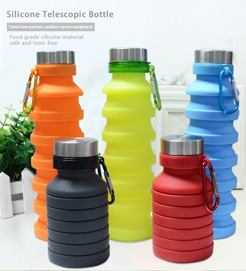 Bpa Free Silicone Collapsible Water Bottle