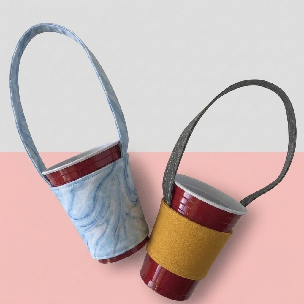 Custom Canvas Boba Cup Holder Carry Bag with Logo