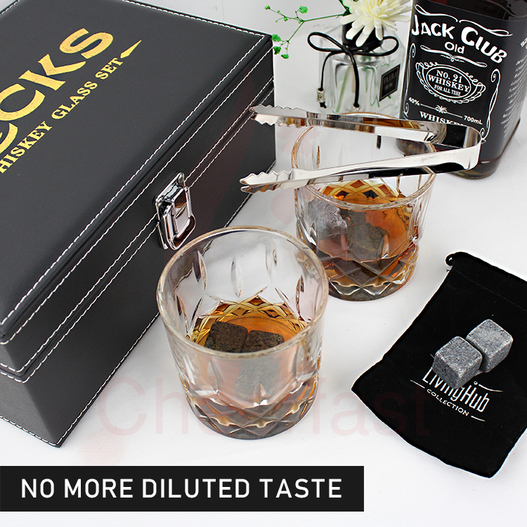 威士忌冷卻石配玻璃杯墊禮盒