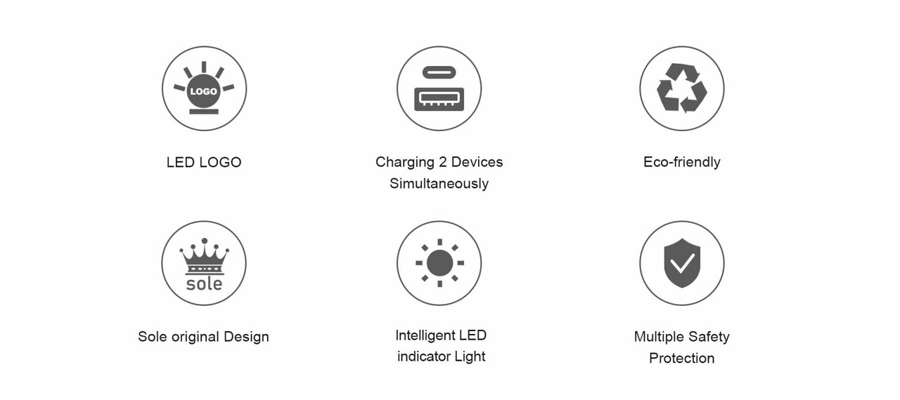 竹製行動電源帶有全彩 LED 發光標誌印刷