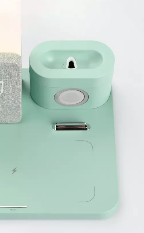 Wireless charger with led desk lamp time display
