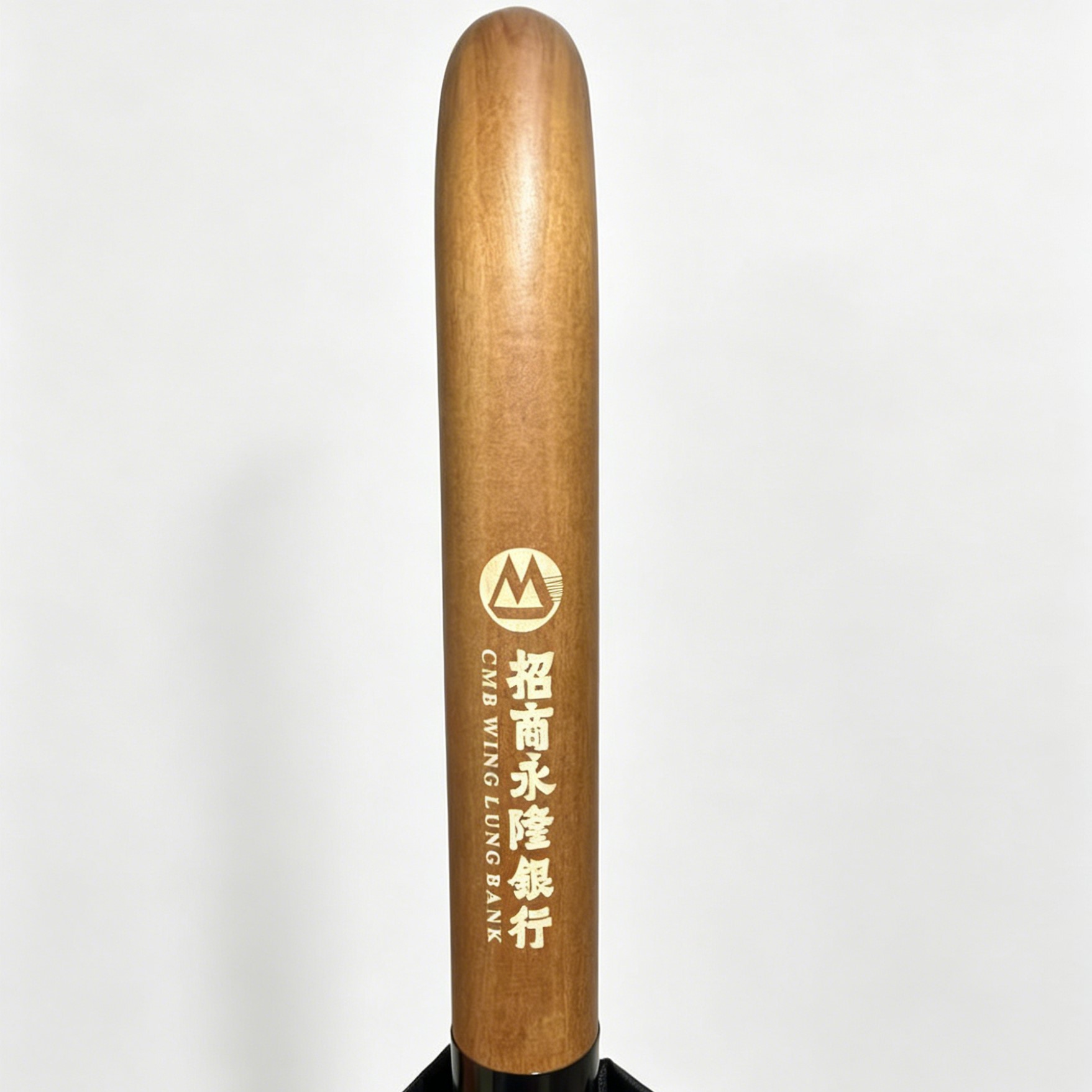 CMB Wing Lung Bank Custom Straight Umbrella | Premium Wooden J-Handle Design