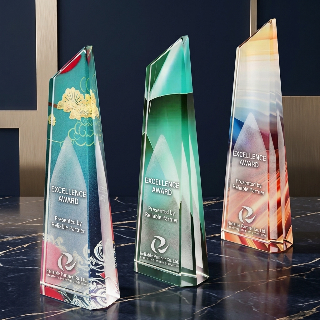 Custom Logo Crystal Trophy