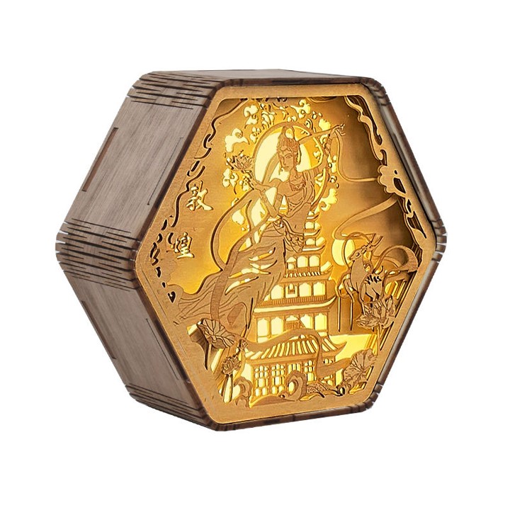 Classical Decorative Lights Wood Carving Lamp