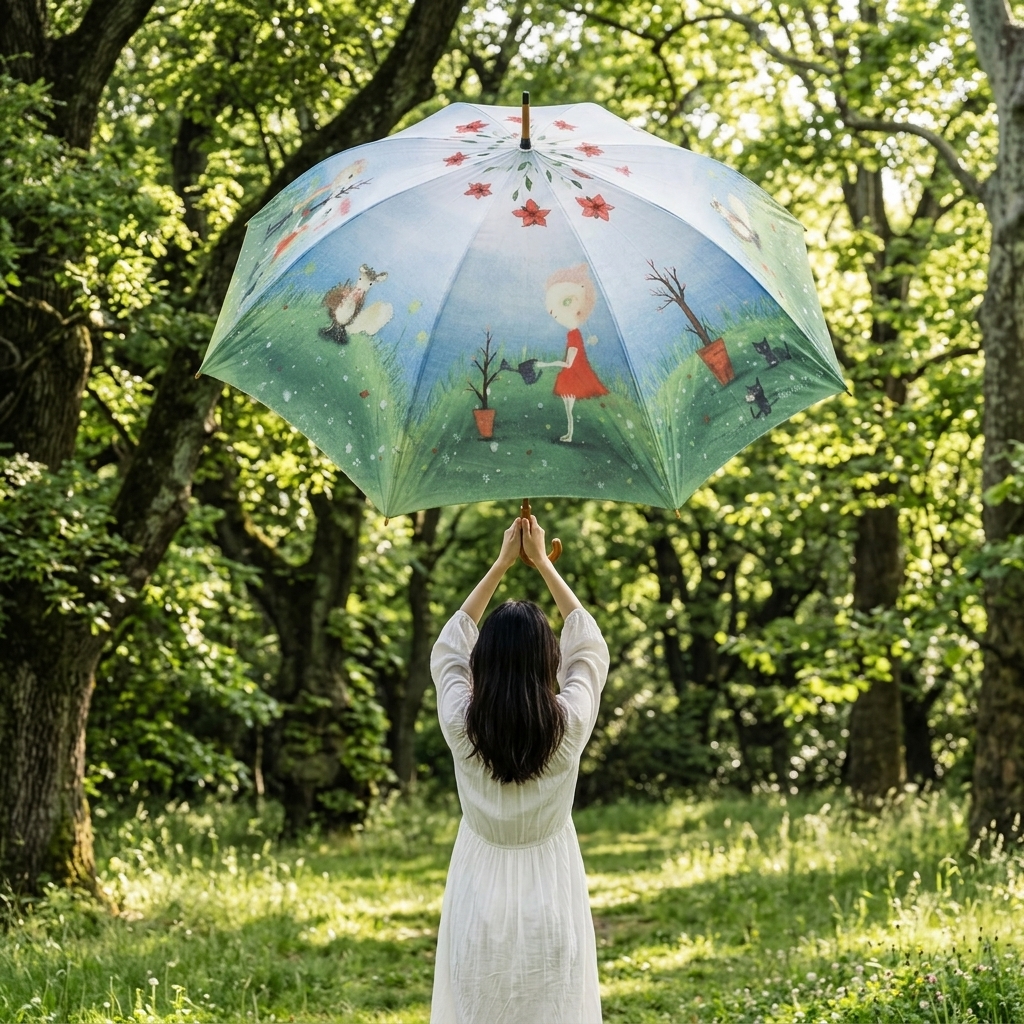 Plaza Hollywood Custom Illustration Umbrella | Exclusive Art Redemption Souvenir