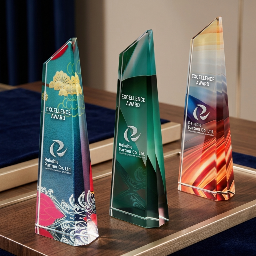 Custom Logo Crystal Trophy