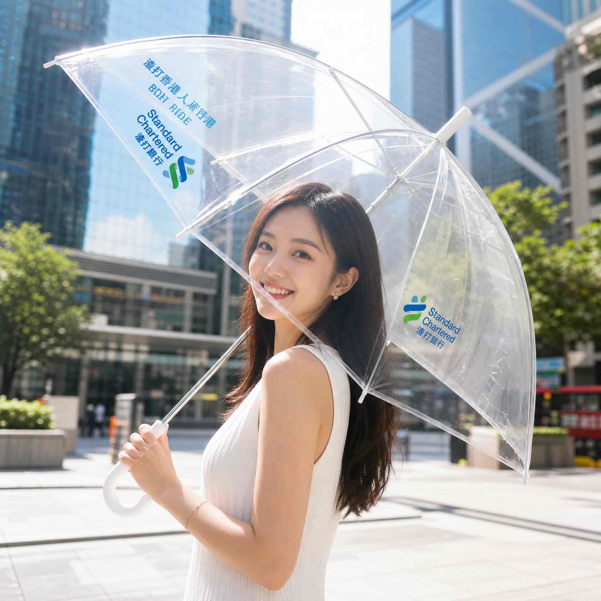 渣打銀行訂製透明 POE 雨傘