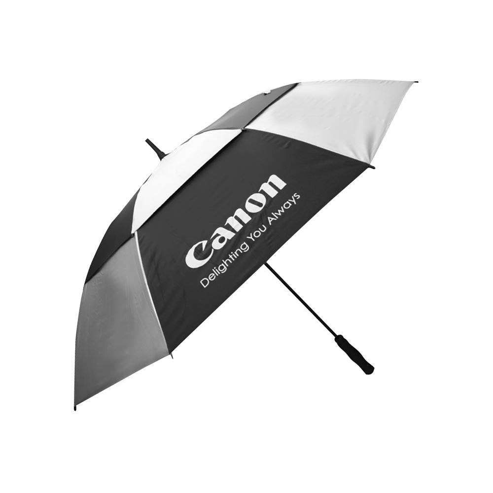 Canon Professional Golf Umbrella | Black & Silver Alternating Design