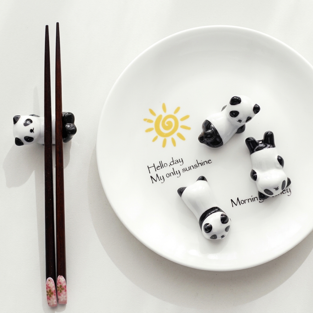 Panda Ceramic Chopstick Holder