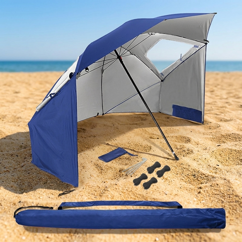 Beach Umbrella Tent | 210D Oxford PU-Coated Sun Shelter