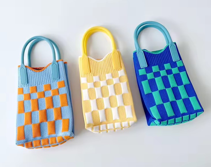 Knitted Satchel Mini Crossbody Tote Bag