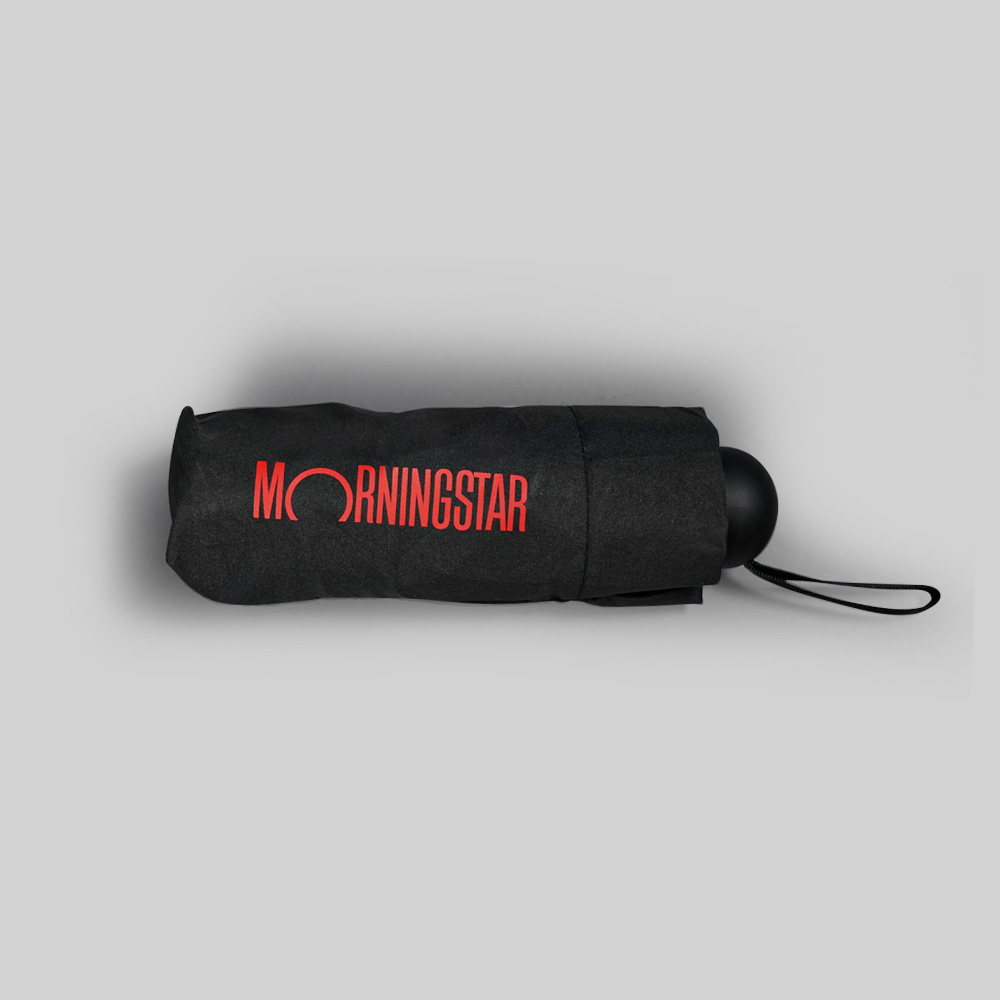 Morningstar Custom 5-Fold Umbrella | Red-and-Black Colour-Blocking Design