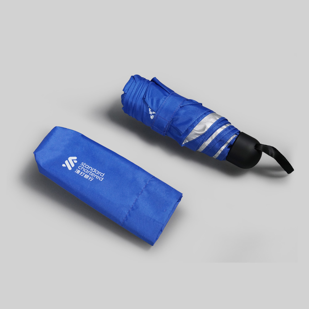 Standard Chartered Mortgage Custom 5-Fold Umbrella | Dual-Branding Pouch Design