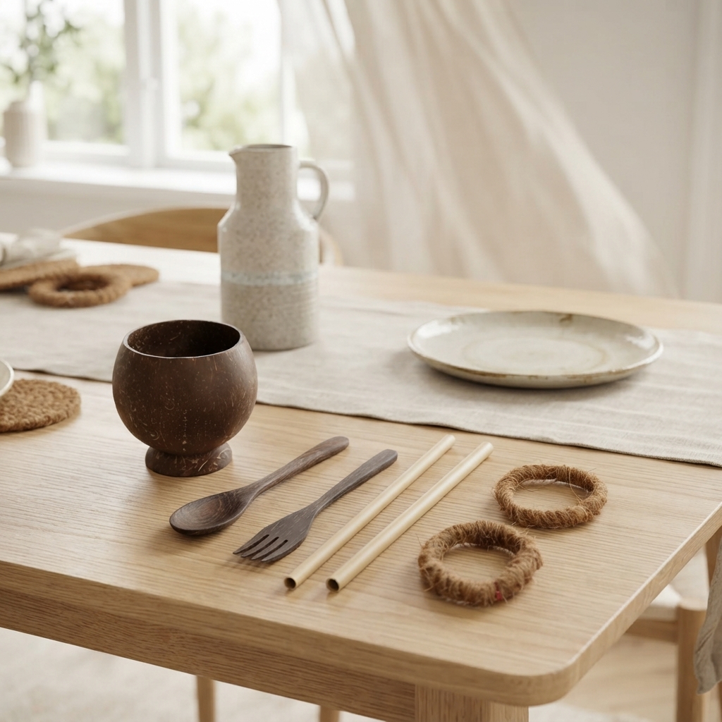 Natural Coconut Shell Bowl Gift Set