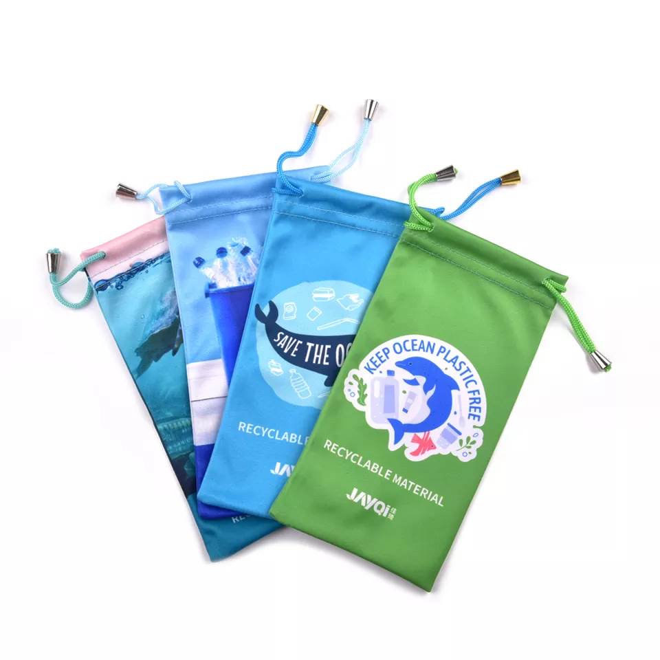 環保再生材料RPET眼鏡擦拭布連索袋