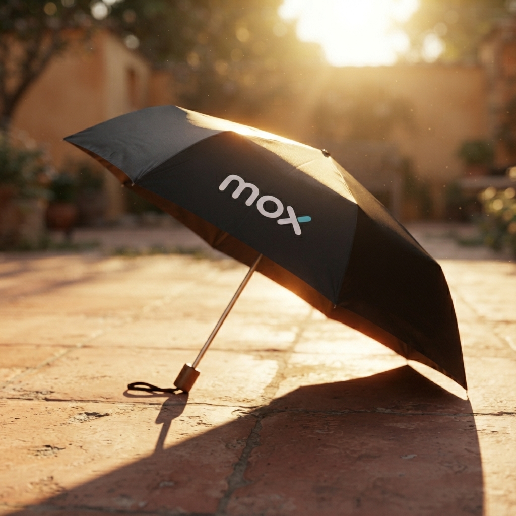 Mox Bank Minimalist Foldable Umbrella | FinTech Brand Engagement Asset