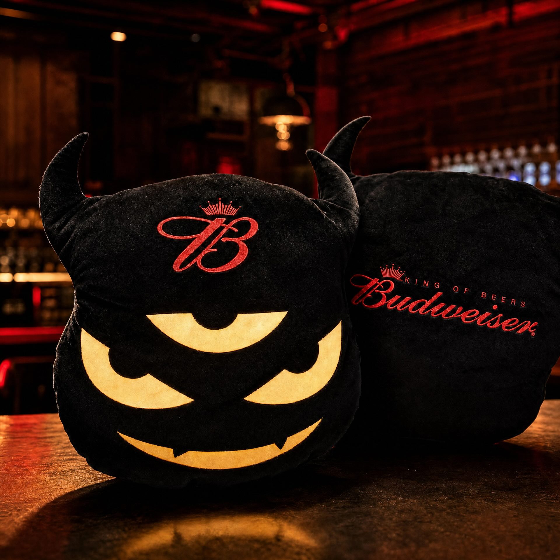 Budweiser 'King of Beers' Limited Edition Devil Shape Plush Cushion