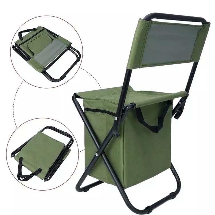 Foldable chair with cooler bag