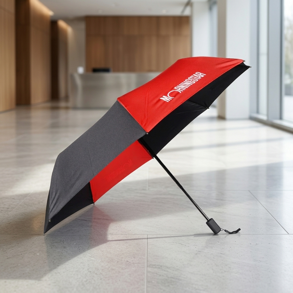 Morningstar Custom 3-Fold Umbrella | 360° All-Round Brand Placement & Zipper Pouch Design