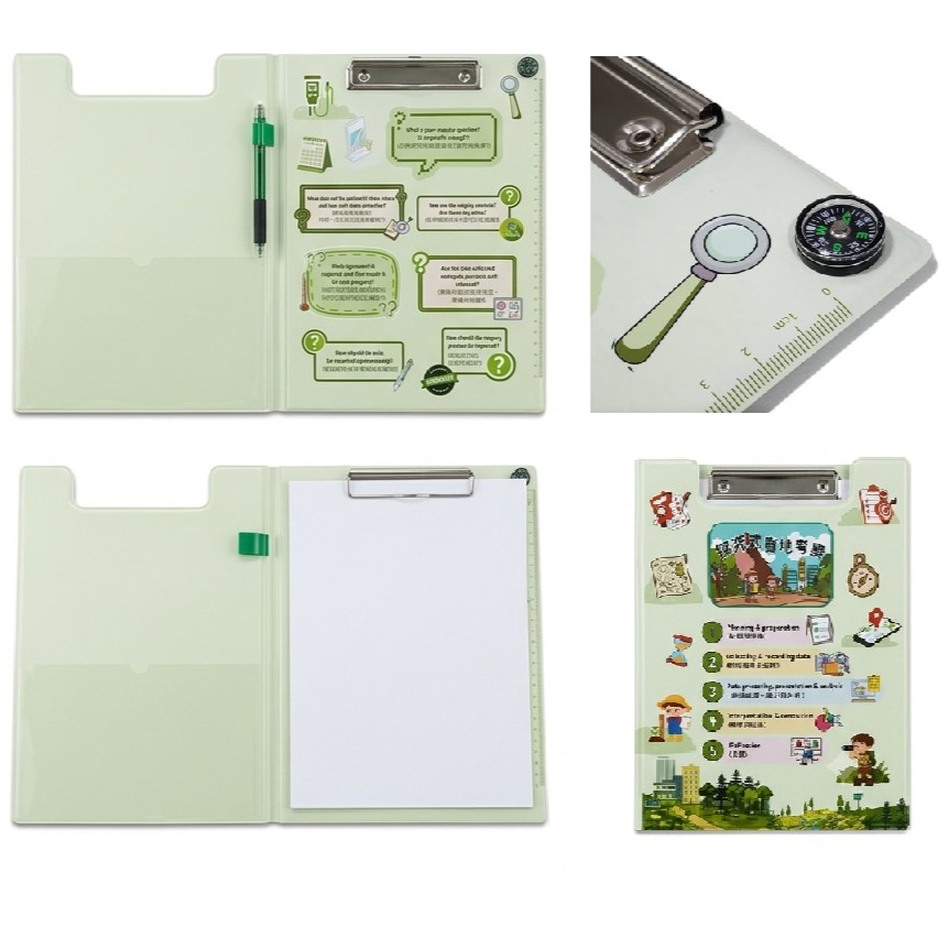 Clipboard with compass