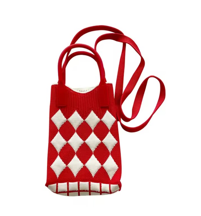 Knitted Satchel Mini Crossbody Tote Bag