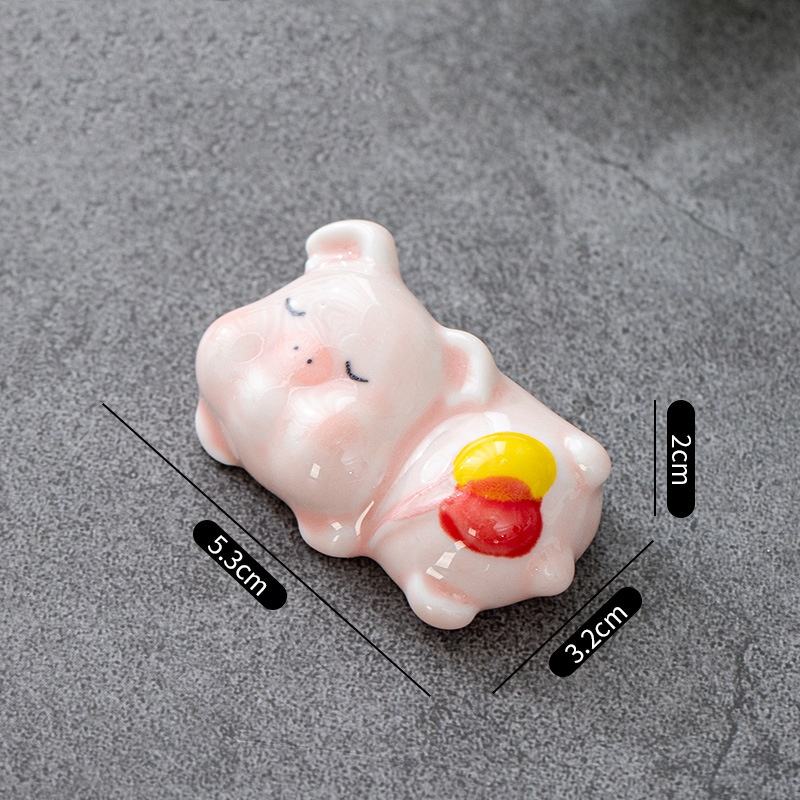 卡通小豬陶瓷筷子架