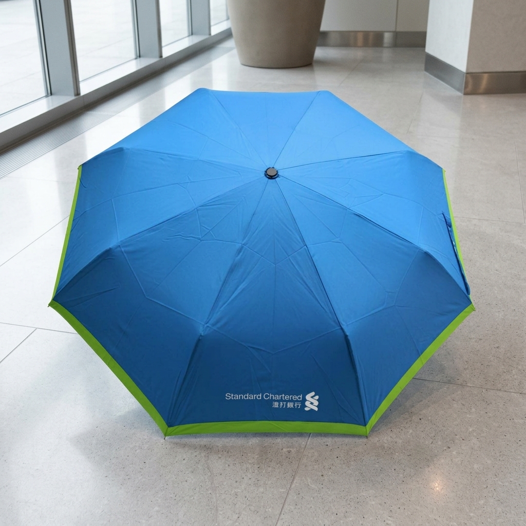 Blue & Green Folded Umbrella (Standard Chartered Edition) | Strategic Banking Corporate Gift