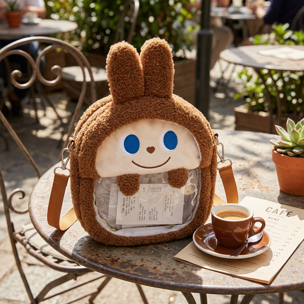 Custom Cartoon Plush Shoulder Bag & Mini Backpack with PP Cotton Filling