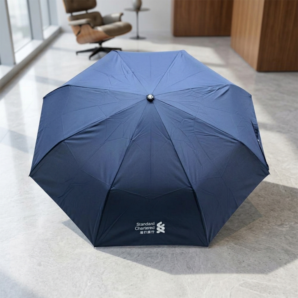 Standard Chartered Foldable Umbrella: Premium Financial Branding Asset