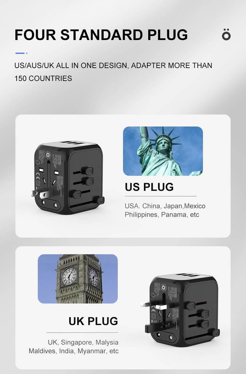 通用旅行轉換插頭 ( 3 x USB + 1 Type C port )