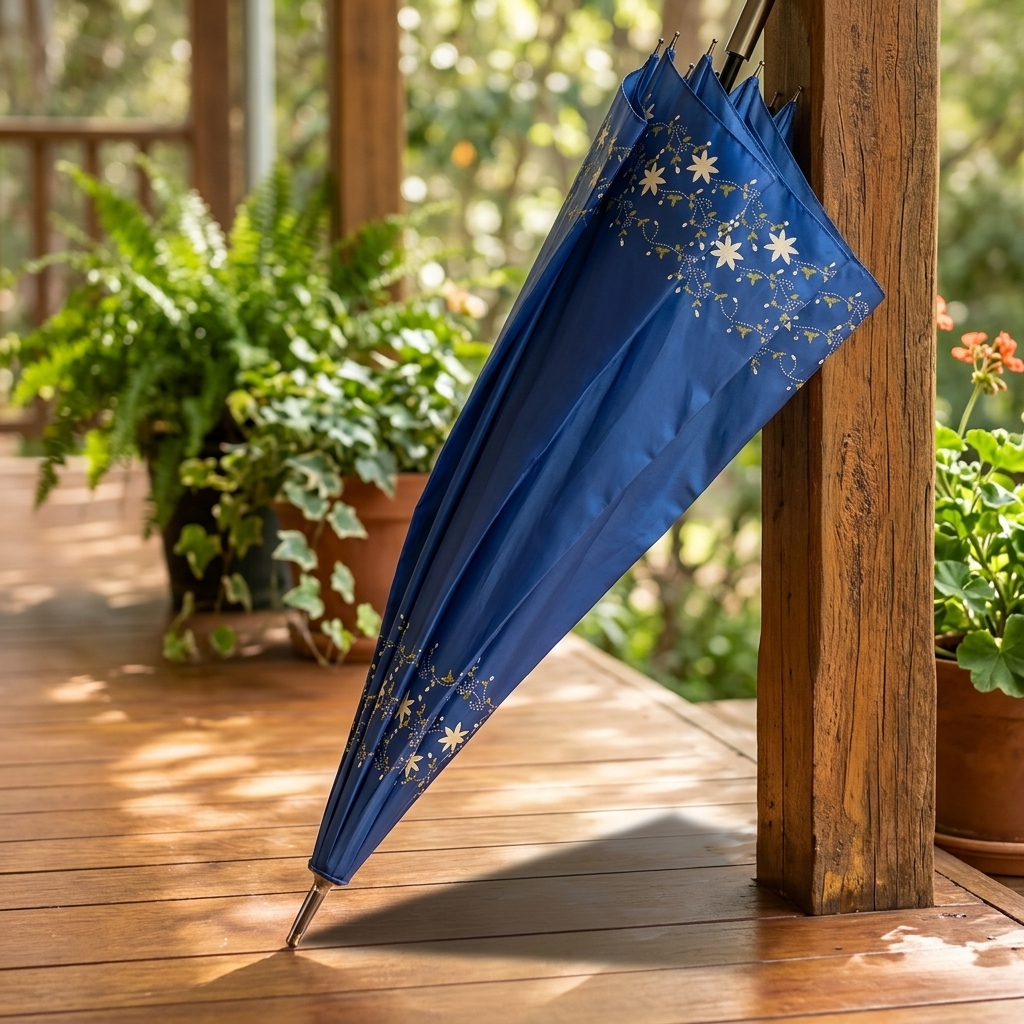 CITYMOON Elegant Floral Straight Umbrella: Retail Brand Enhancement Asset